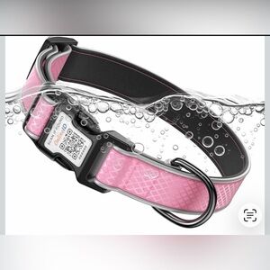 Dog Collar Reflective Pink QR Code For Lost Dog